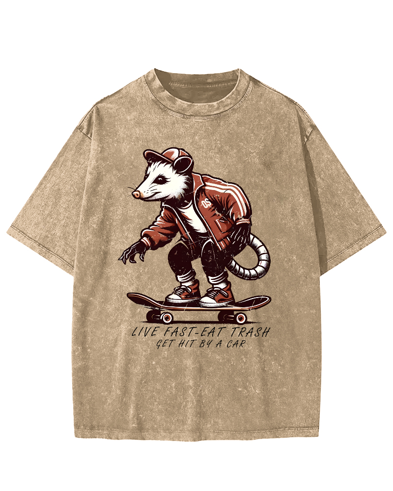 I Like Skateboarding Vintage Distressed T-shirt-Zazasy
