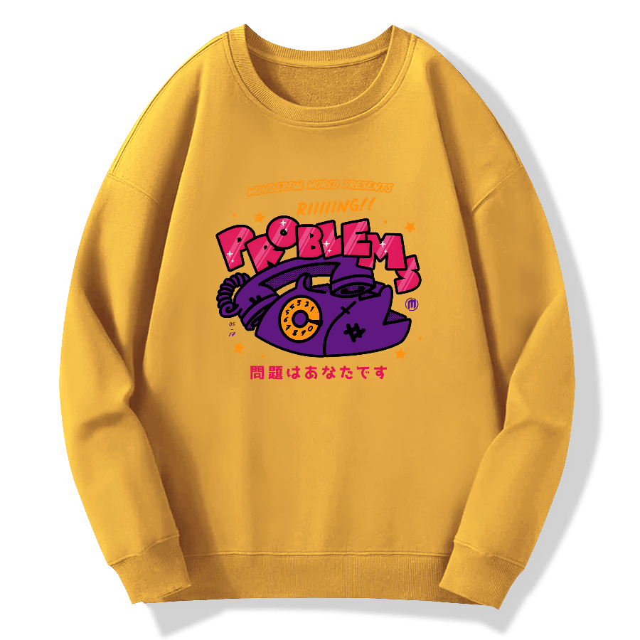 Retro phone Japanese style Cotton Pullover Sweatshirt