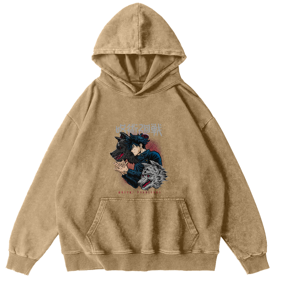 Cartoon Animal Pattern Japanese Style Vintage Distressed Hoodie-Zazasy