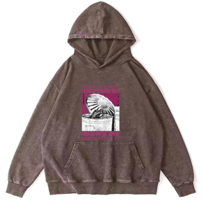 Retro Raccoon Pattern Japanese Style Vintage Distressed Hoodie-Zazasy