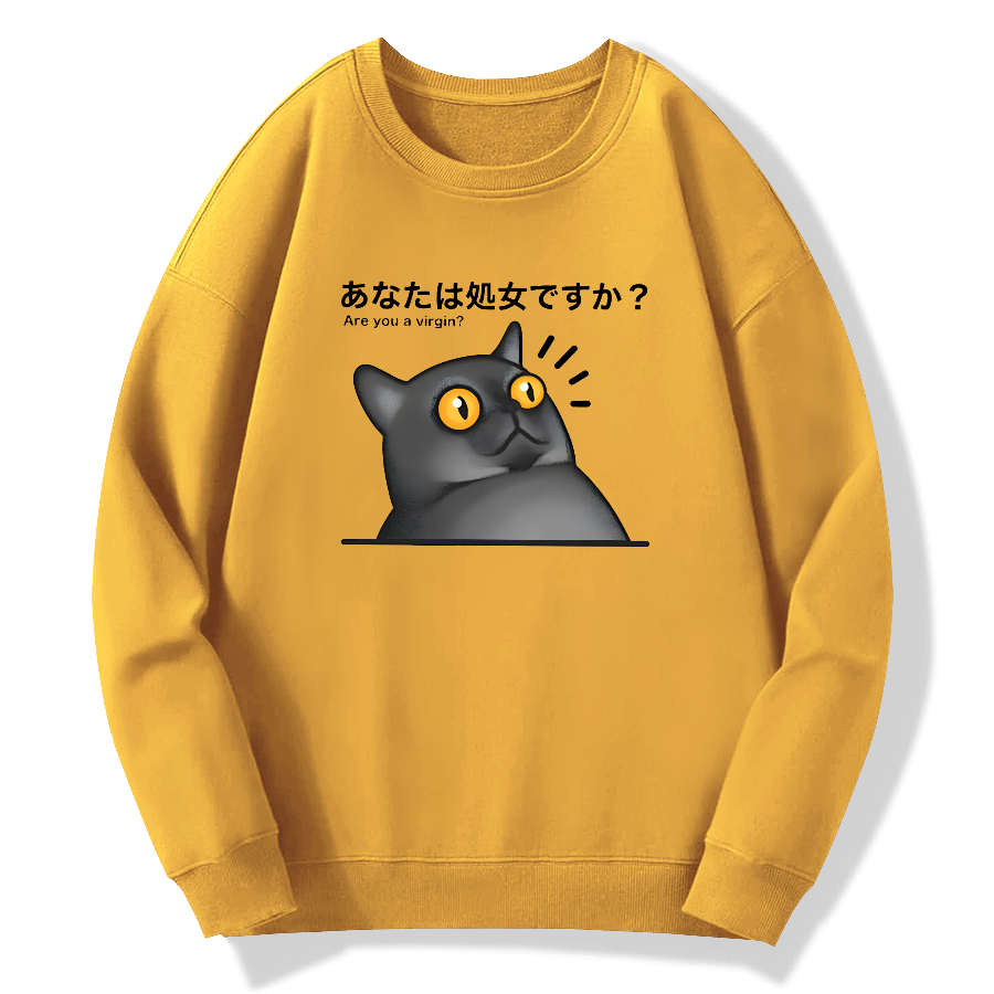 VIRGIN CAT Cotton Pullover Sweatshirt