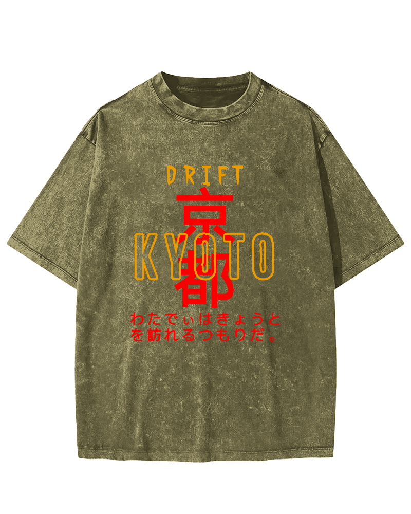 Kyoto, Japan Vintage Washed T-shirt-Zazasy