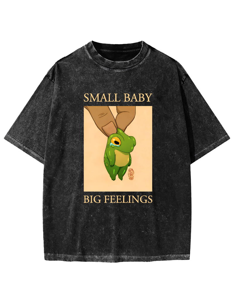 SAMLL BABY BIG FEELINGS  Vintage Washed T-shirt