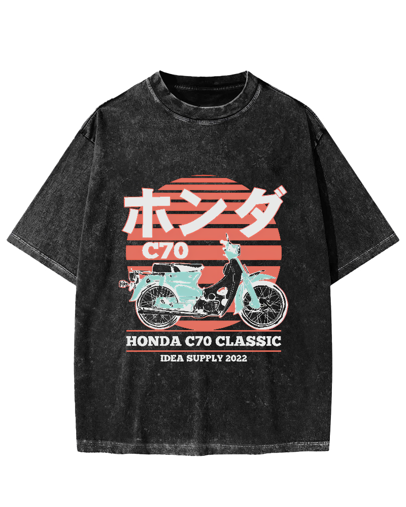 Japanese retro motorcycle Vintage Washed T-shirt