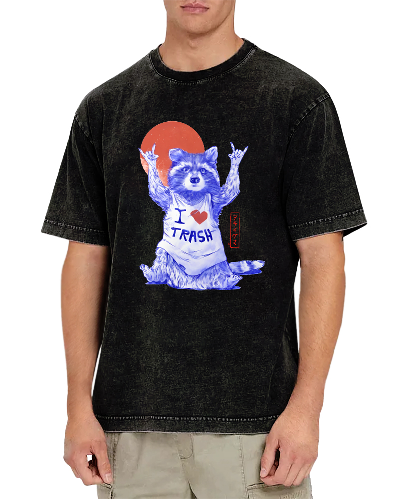 I Love Trash Vintage Distressed T-shirt-Zazasy