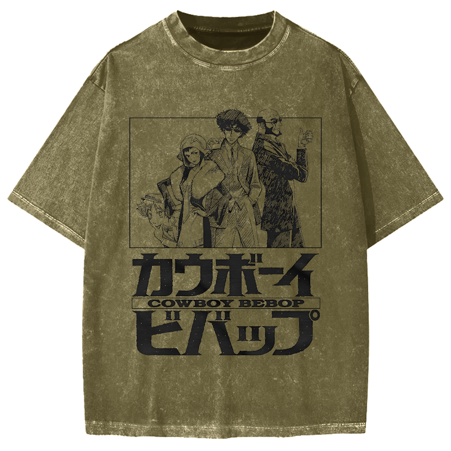 Cowboy Bebop Japanese Anime Vintage Washed T-shirt