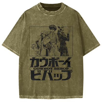 Cowboy Bebop Japanese Anime Vintage Washed T-shirt