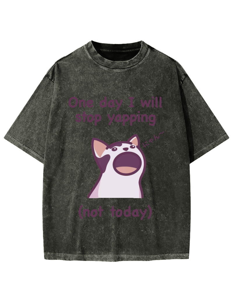 Yapping Cat Vintage Washed T-shirt