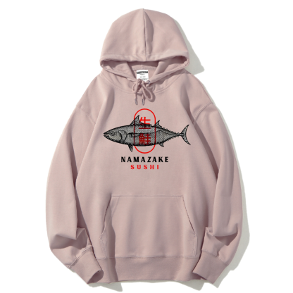 Japanese Sushi Raw Salmon Cotton Hoodie
