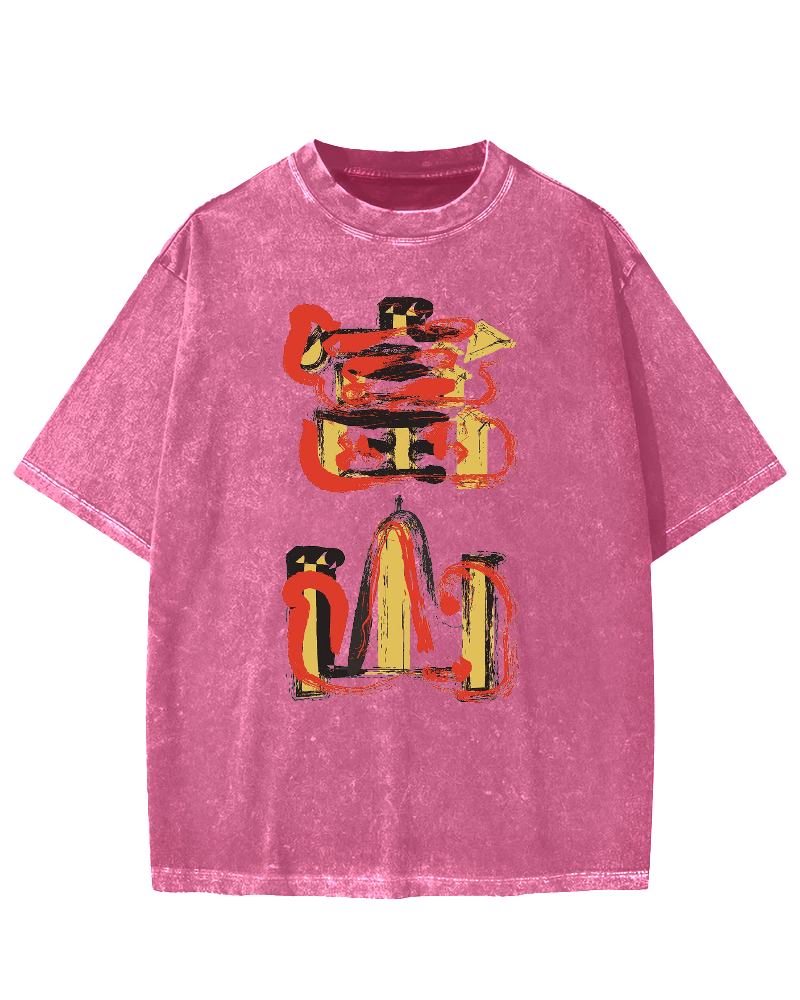 Toyama City Japanese Artistic Kanji Vintage Washed T-shirt