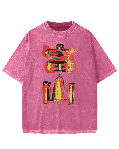 Toyama City Japanese Artistic Kanji Vintage Washed T-shirt