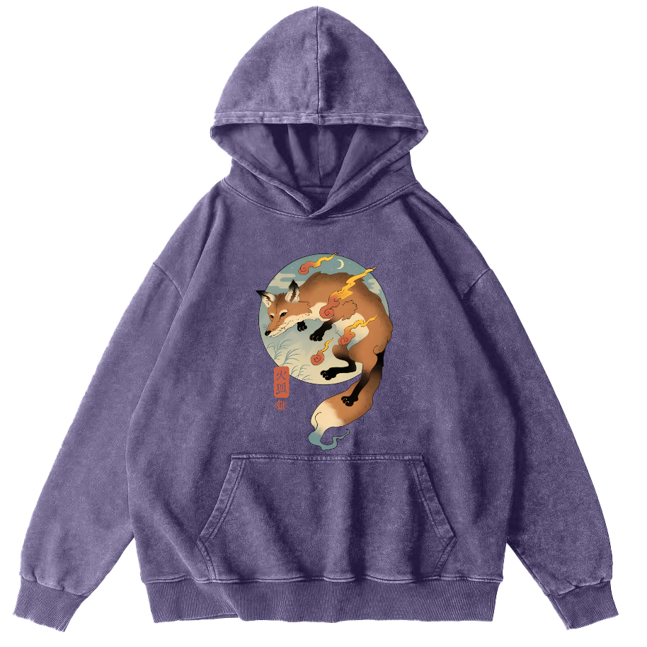 Firefox Japanese Vintage Distressed Hoodie-Zazasy