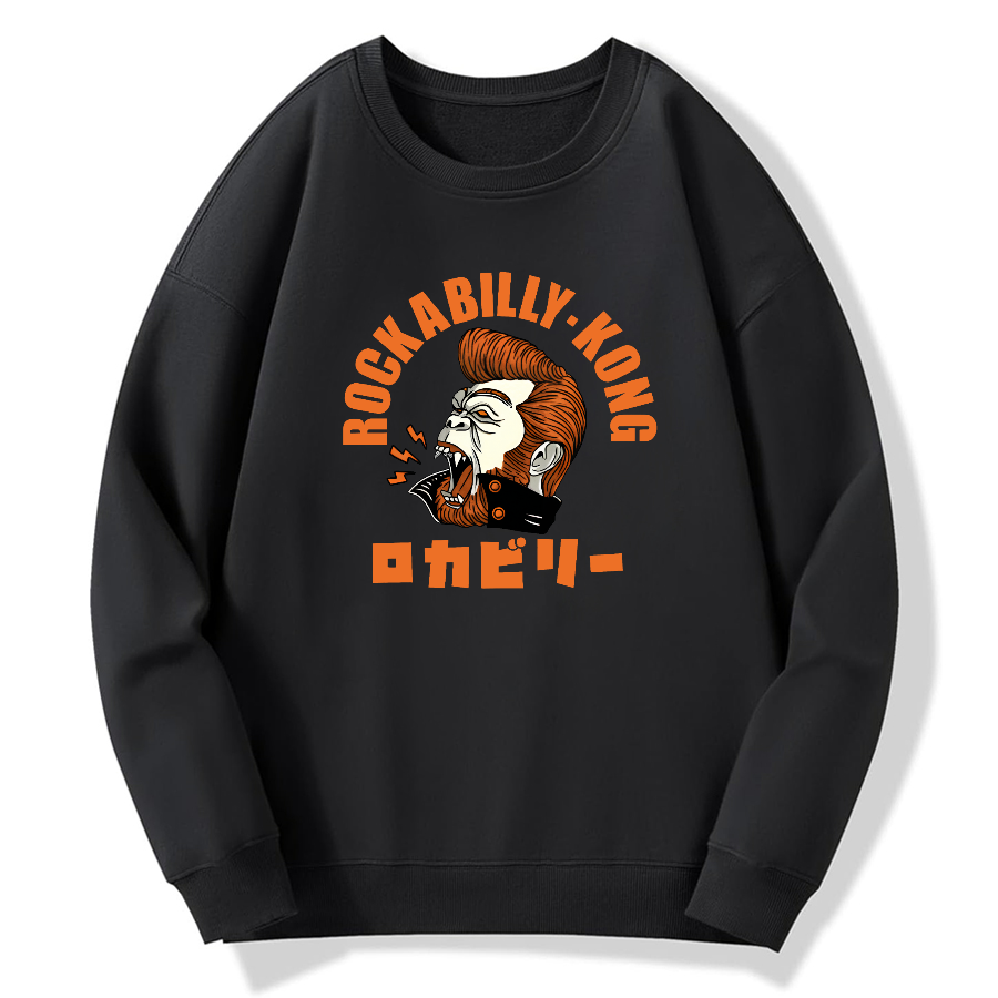 Rock and roll King Kong Cotton Pullover Sweatshirt