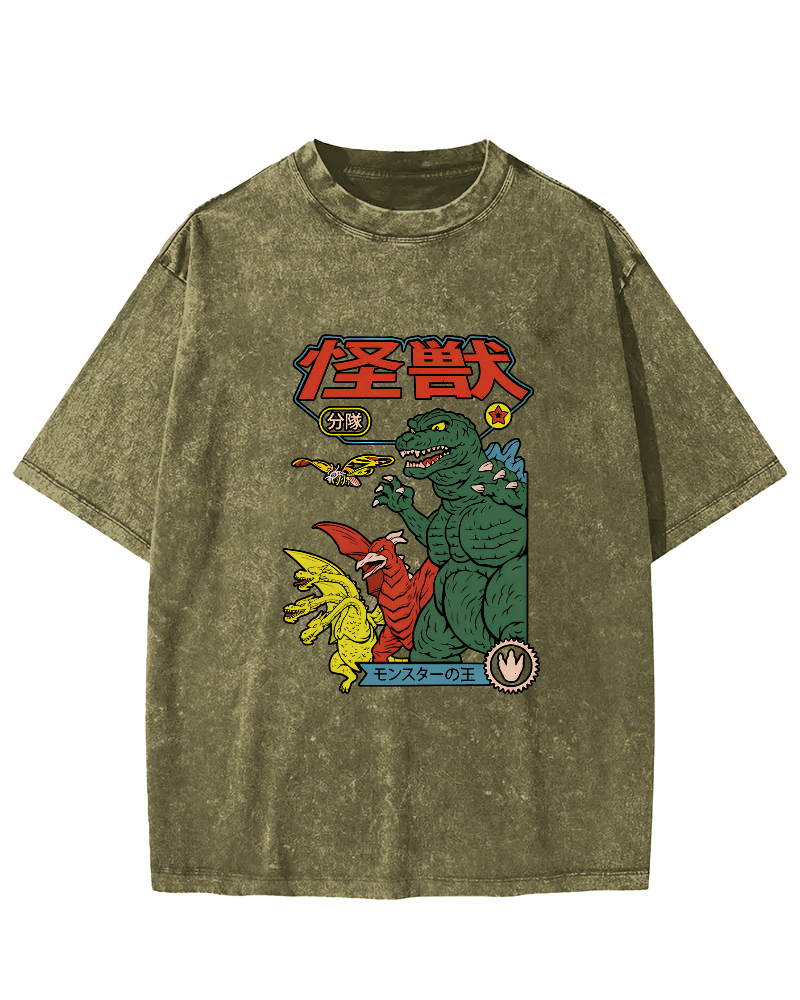 Monster Squad Japanese Style Vintage Distressed T-shirt-Zazasy