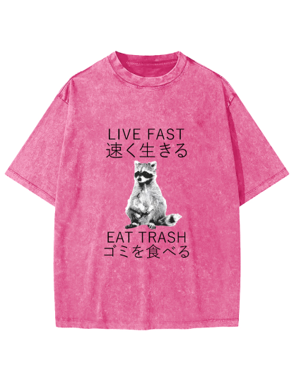 Japanese Cute Animal Pattern Vintage Distressed T-shirt-Zazasy