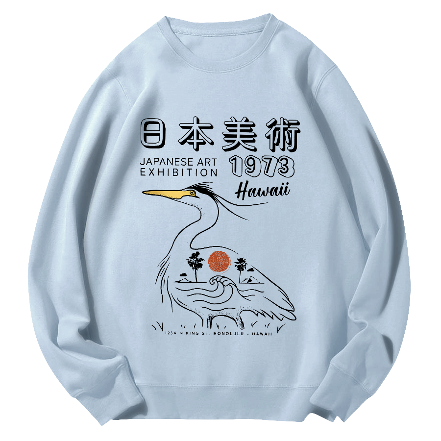 Tsukiji Seafood Market Round Neck Sweatshirt-Zazasy