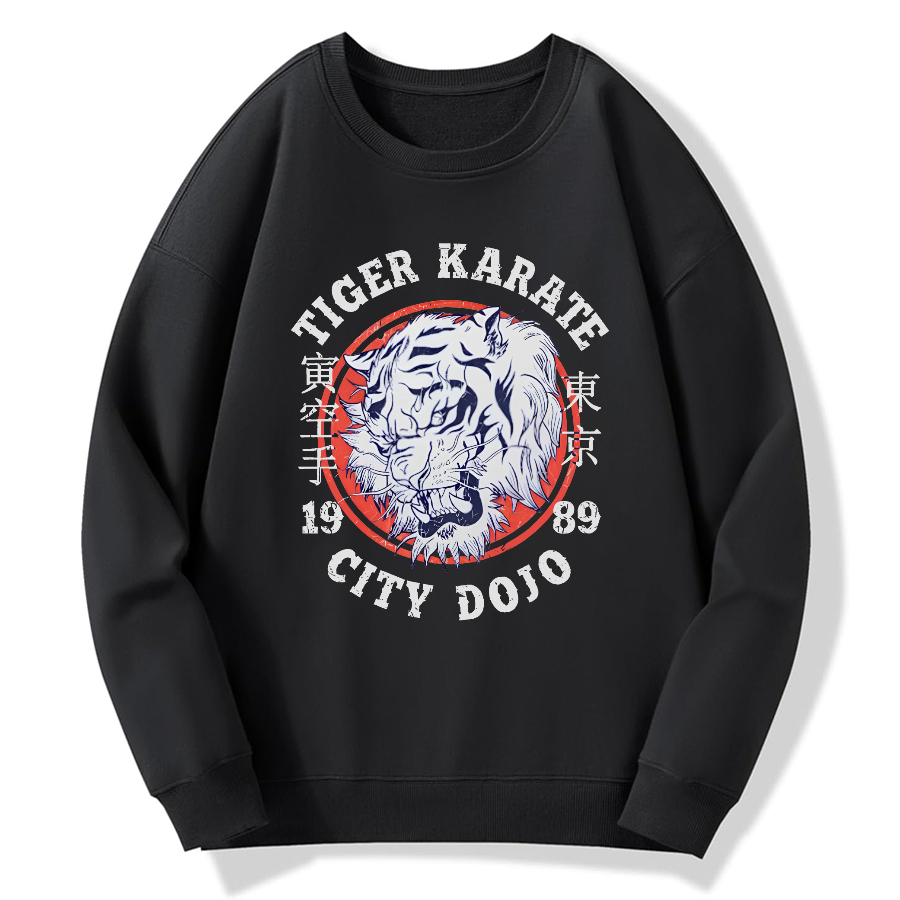 Tiger Karate City Dojo retro Cotton Pullover Sweatshirt