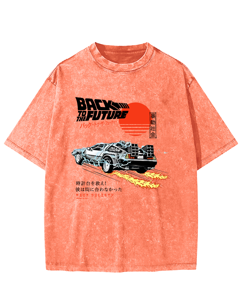 Riot Society Motorcycle Japanese Style Vintage Washed T-shirt