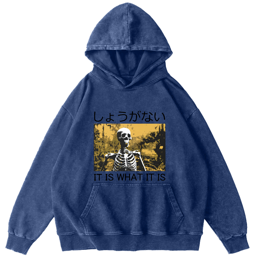 Retro Skeleton Japanese Style Vintage Distressed Hoodie-Zazasy
