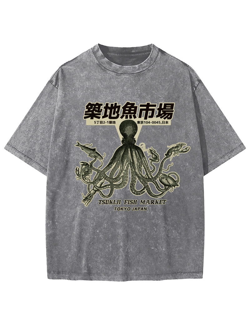 Tsukiji Market Vintage Washed T-shirt