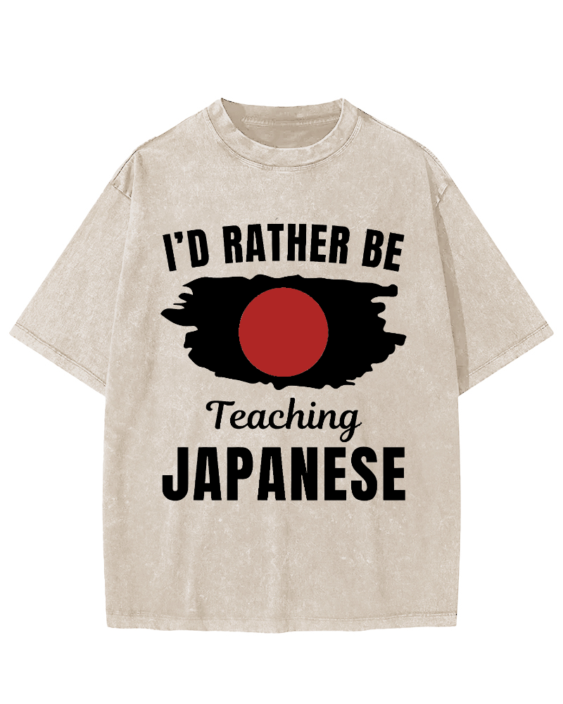 Id Rather Be Japanese  Vintage Washed T-shirt-Zazasy