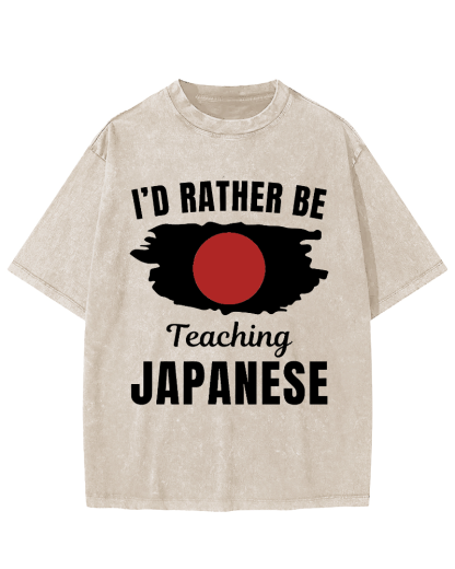 Id Rather Be Japanese  Vintage Washed T-shirt-Zazasy