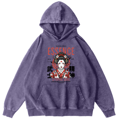 Samurai Spirit Japanese Vintage Distressed Hoodie-Zazasy