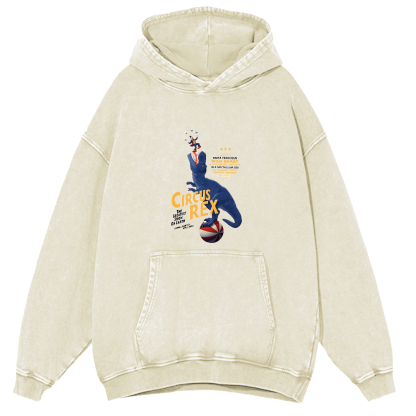 Cartoon Dinosaur Japanese Washed Hoodie-Zazasy