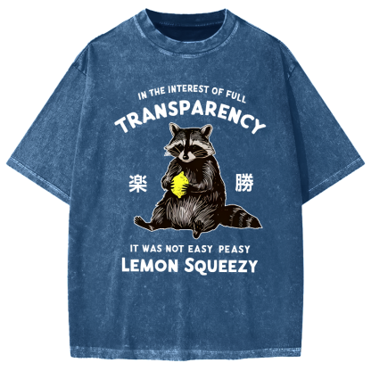 Raccoon Holding A Lemon Vintage Washed T-shirt