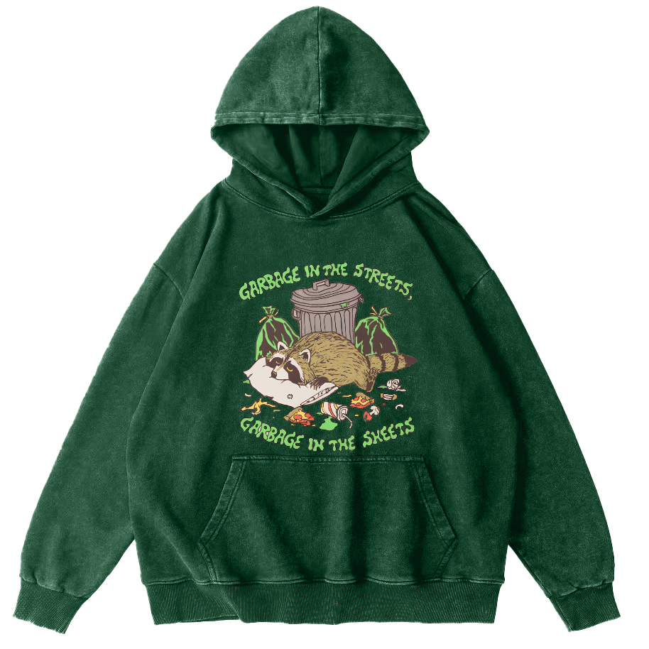 Eating And Sleeping Rccoons Vintage Distressed Hoodie-Zazasy