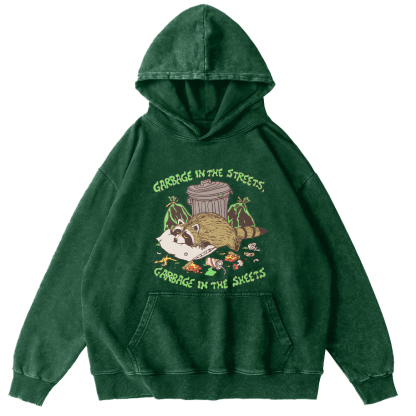 Eating And Sleeping Rccoons Vintage Distressed Hoodie-Zazasy