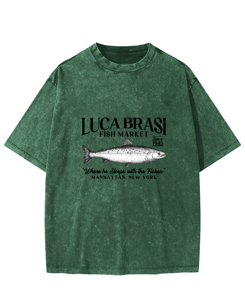 Japanese Sea Fish Vintage Distressed T-shirt-Zazasy