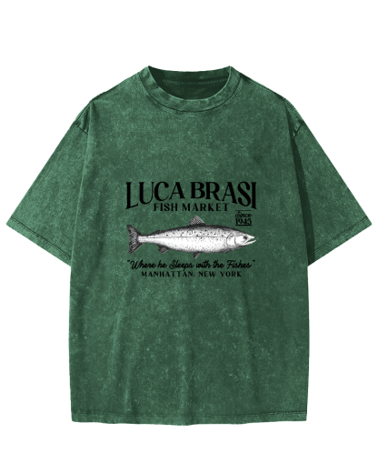 Japanese Sea Fish Vintage Distressed T-shirt-Zazasy