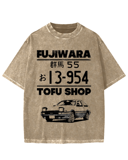 Fujiwara tofu shop Car Vintage Washed T-shirt
