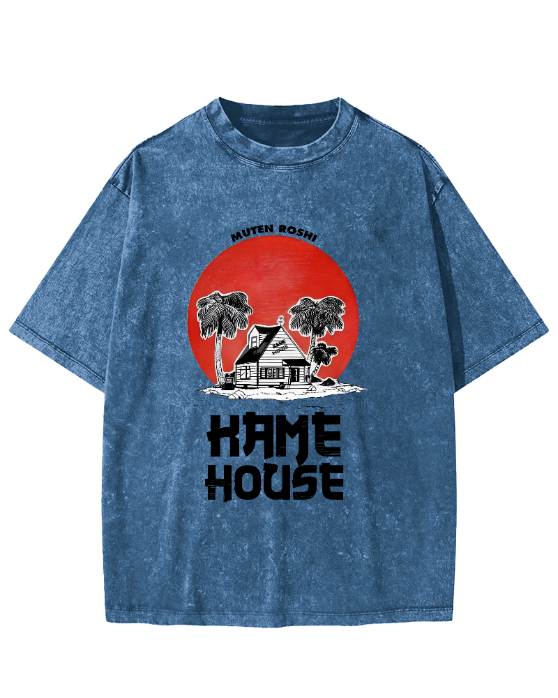 Beach Bungalow  Vintage Distressed T-shirt-Zazasy