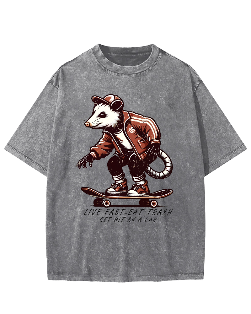 I Like Skateboarding Vintage Distressed T-shirt-Zazasy