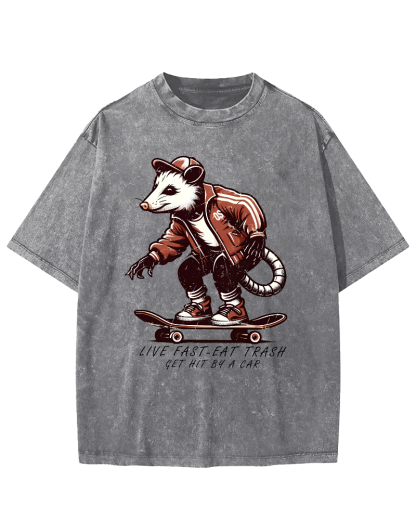 I Like Skateboarding Vintage Distressed T-shirt-Zazasy