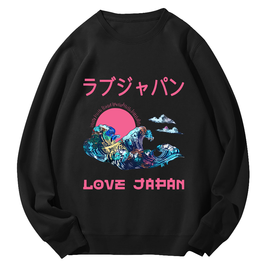 I like Japan Round Neck Sweatshirt-Zazasy