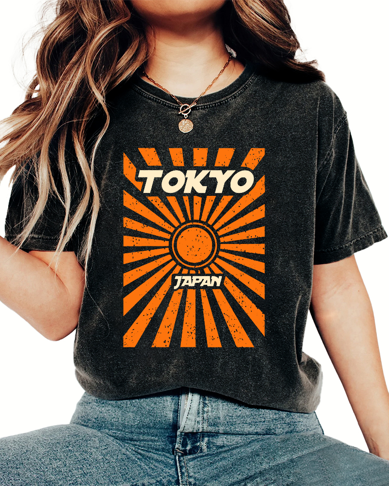 Tokyo, Japan Vintage Washed T-shirt-Zazasy