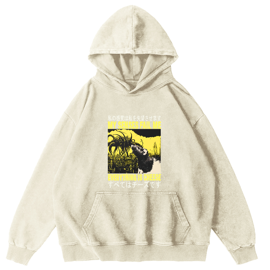 Mouse Pattern Japanese Style Vintage Distressed Hoodie-Zazasy