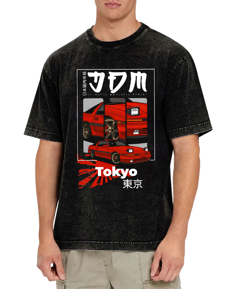 Tokyo Locomotive Market Vintage Washed T-shirt-Zazasy
