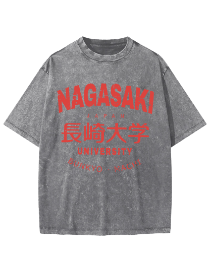 NAGASAKI University  Vintage Washed T-shirt-Zazasy