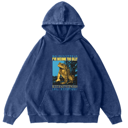 Retro Frog Pattern Japanese Style Vintage Distressed Hoodie-Zazasy