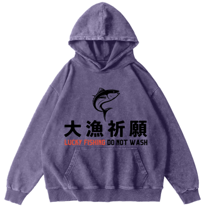 LUCKY FING DO NOT WASH  Vintage Distressed Hoodie-Zazasy