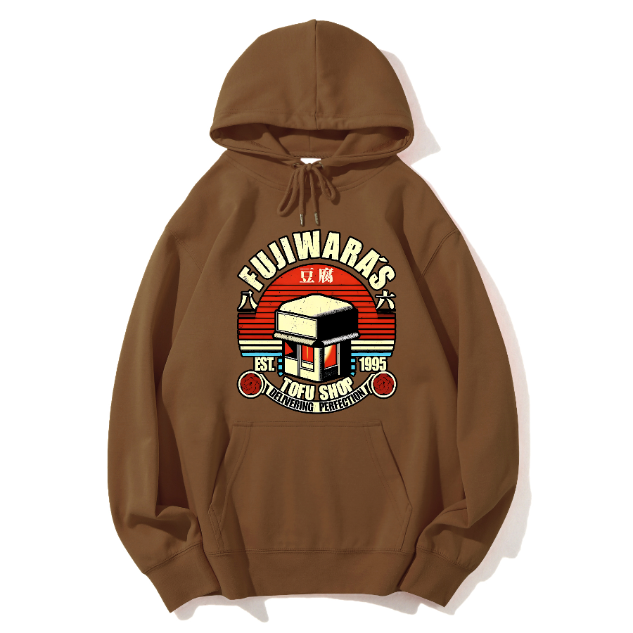 Fujiwara Tofu Shop Retro Anime Cotton Hoodie