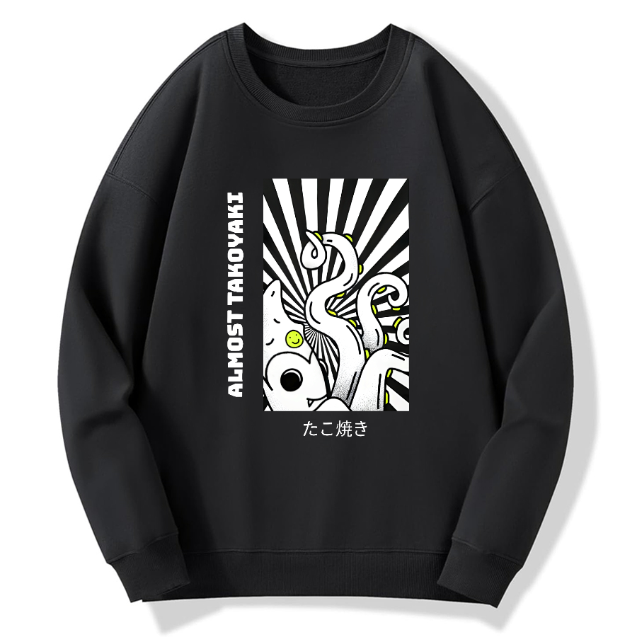 Fun Japanese Octopus Cotton Pullover Sweatshirt