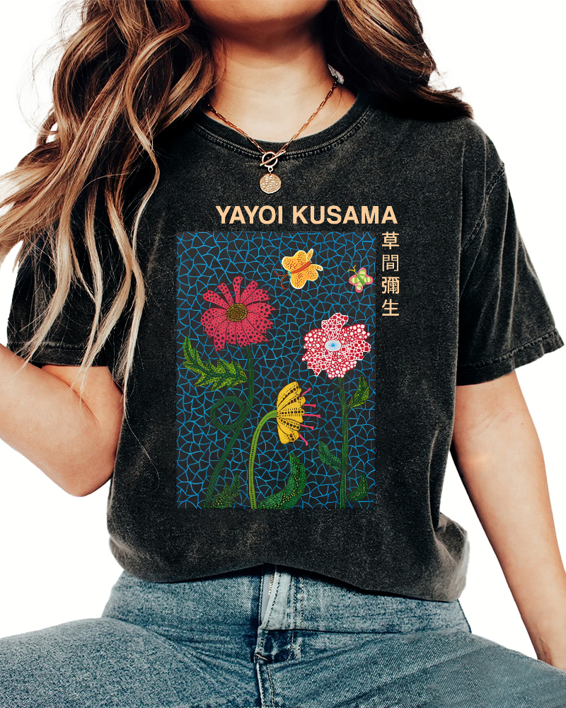 Yayoi Kusama Flower Art Vintage Washed T-shirt