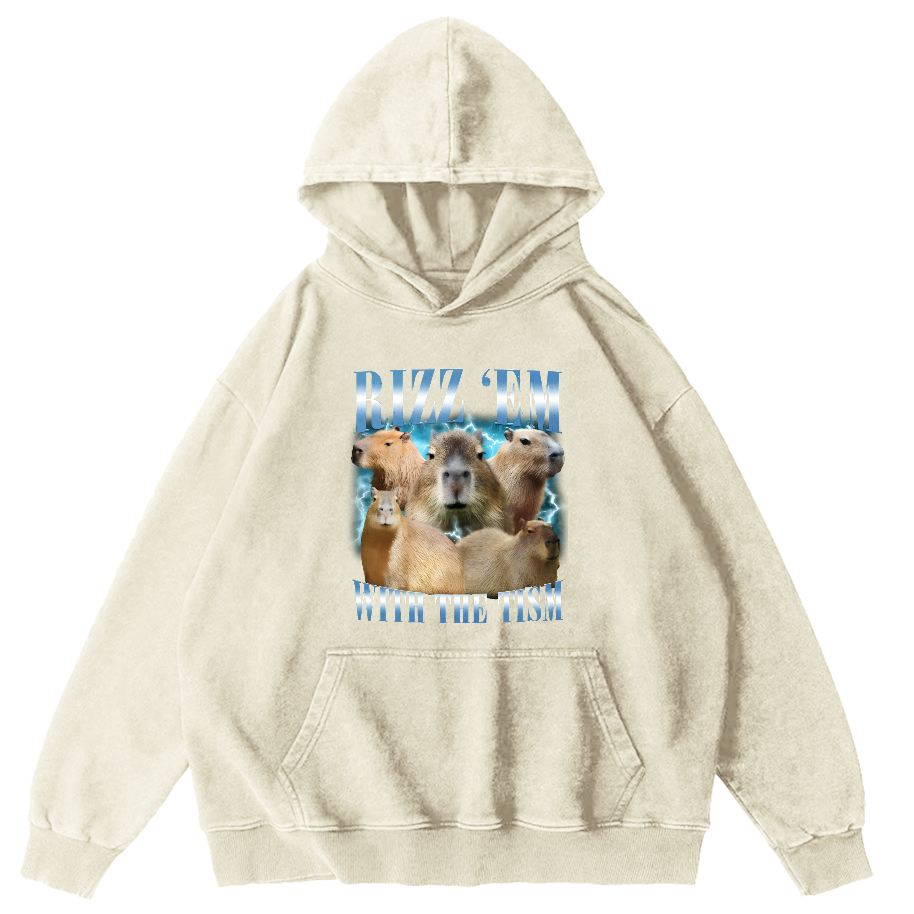 Rizz Em With The Tish Vintage Washed Hoodie-Zazasy