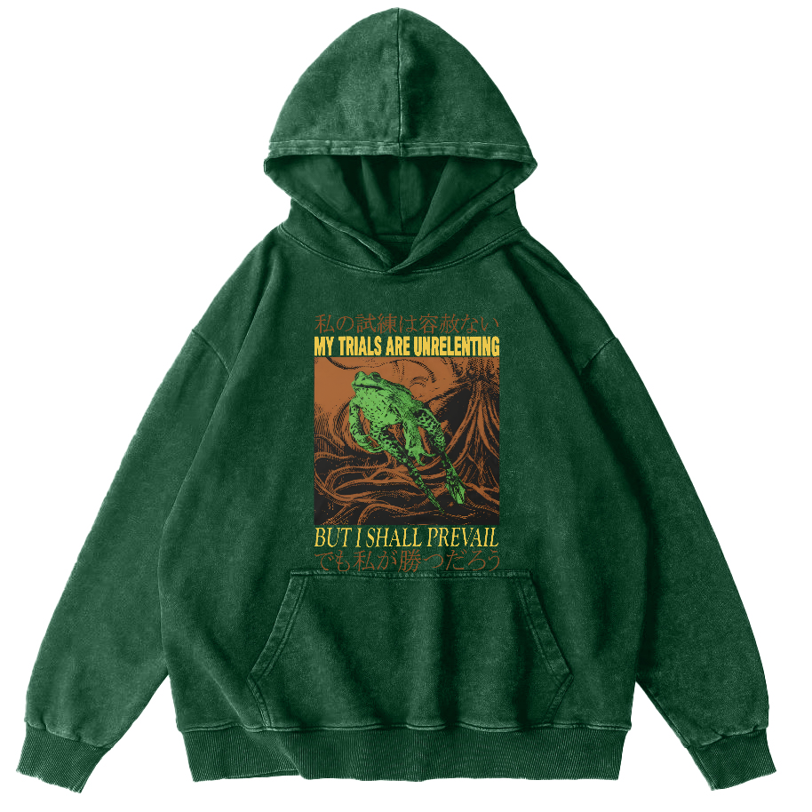 Jumping Frog Vintage Distressed Hoodie-Zazasy