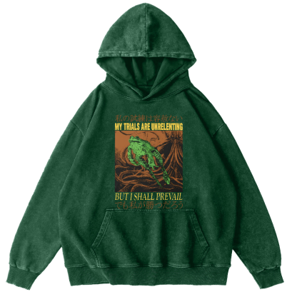Jumping Frog Vintage Distressed Hoodie-Zazasy